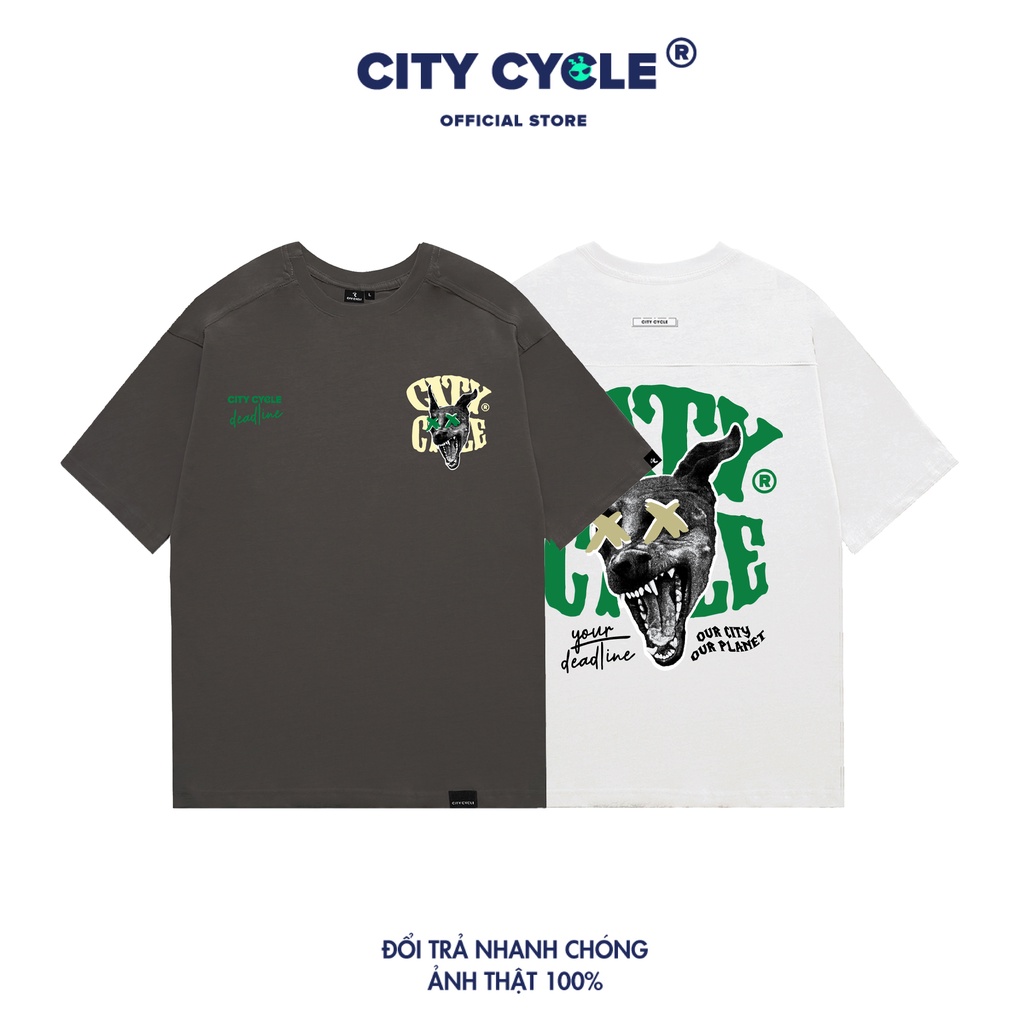 Áo thun local brand in nổi Mad Dog City Cycle phông tay lỡ unisex oversize nam nữ form rộng