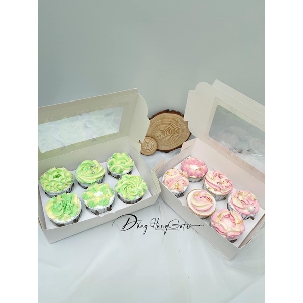 Hộp cup cake trắng dạng 12 ô bánh, 6 ô bánh , 4  ô bánh