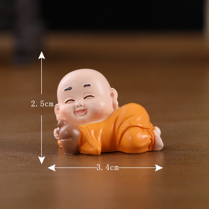 Tiểu cảnh trang trí❤️Terrarium❤️ Bộ tượng chú tiểu đáng yêu trang trí tiểu cảnh mini sân vườn bể cá