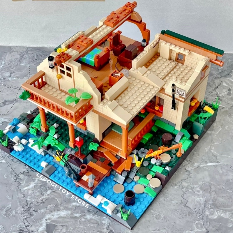 Đồ chơi xếp hình Legogi NHÀ BÊN HỒ Funwhole 1969 mảnh mô hình lắp ráp lắp ghép kiến trúc nhà trang trí phòng
