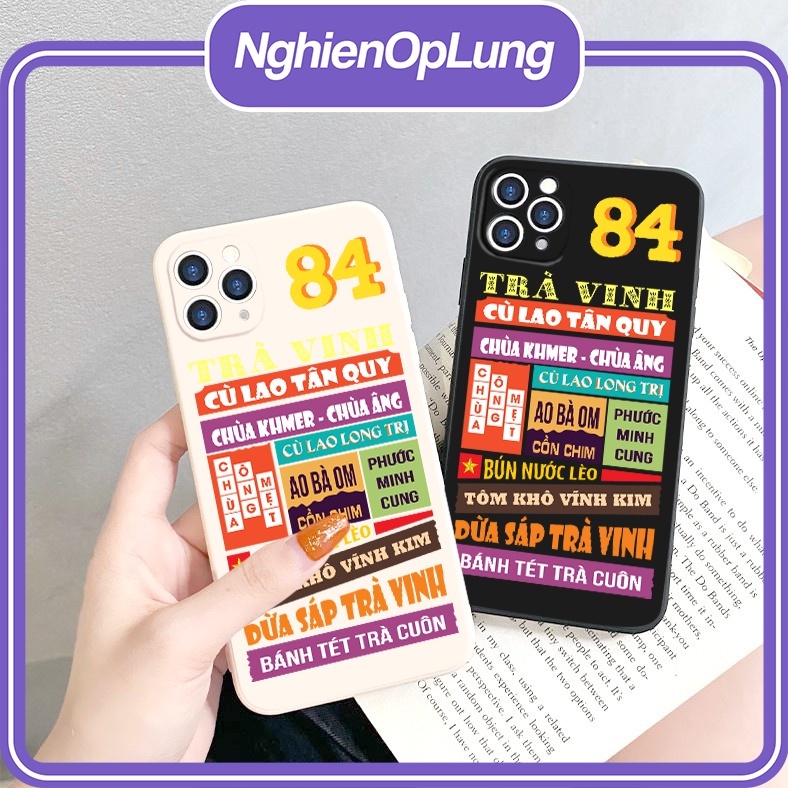 Ốp iphone ốp lưng iphone viền vuông Tỉnh thành Trà Vinh 84 chữ ngang độc đáo dành cho ip6 đến ip14promax- li120