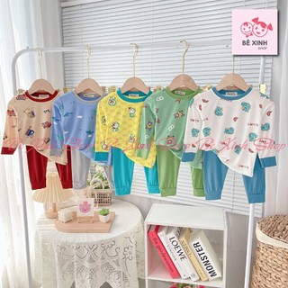 Đồ Bộ Cho Bé Trai Bé Gái Thun Lạnh Dài Tay Minky Mom  Bộ Quần Áo Mùa Đông Dài Tay Cho Bé Trai Gái DÀI HỌA TIẾT