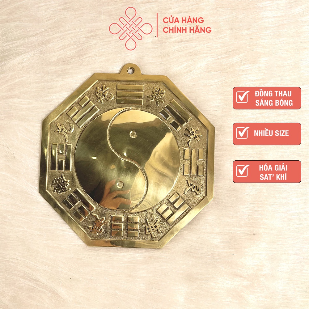 Gương Bát Quái Thái Cực Phong Thủy Cầu Lồi Bằng Đồng Thau Nguyên Miếng - Cửa Hàng Phật Giáo Thái Linh