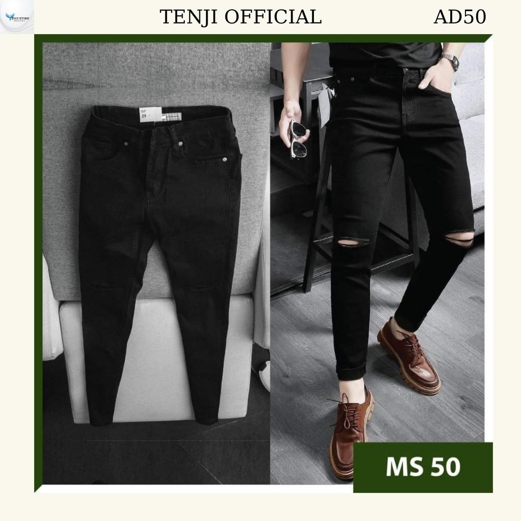Quần jean nam, xanh, đen, trắng chất bò trơn, jeans dài ống côn nhiều mẫu mới kiểu dáng skinny thời trang TENJI QJ51