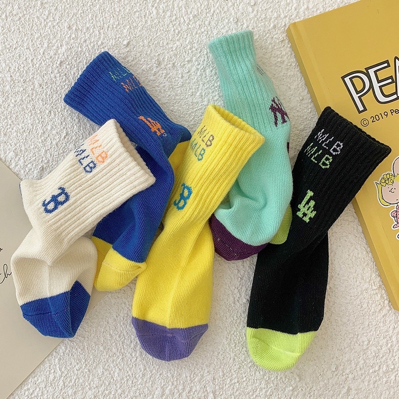 Set 5 đôi tất MLB cho bé trai bé gái siêu đẹp size từ 3-12 tuổi