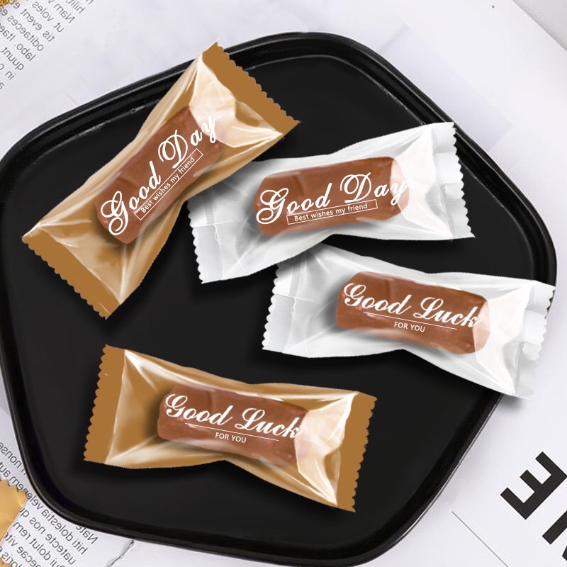 Set 100 túi đựng kẹo Nougat hoạ tiết chữ Good Luck