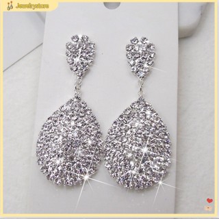 Bông tai hình giọt nước đính đá sang trọng thời trang