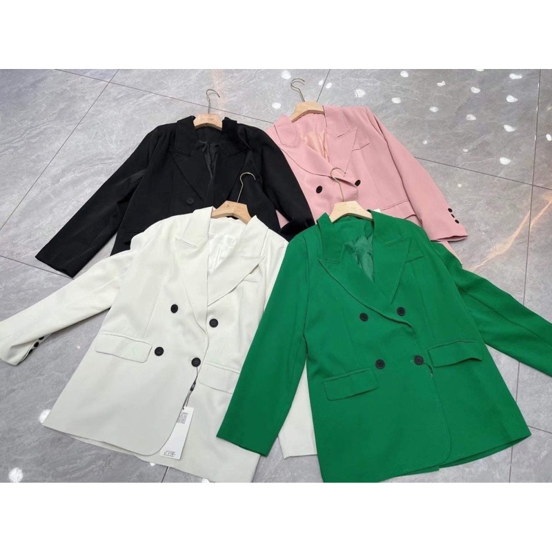 MAI CHUNG KIỂU BIGSIZE ] - Áo Vest Blazer 2 Lớp QC 4 Cúc DD, Dáng Oversize 55-80kg