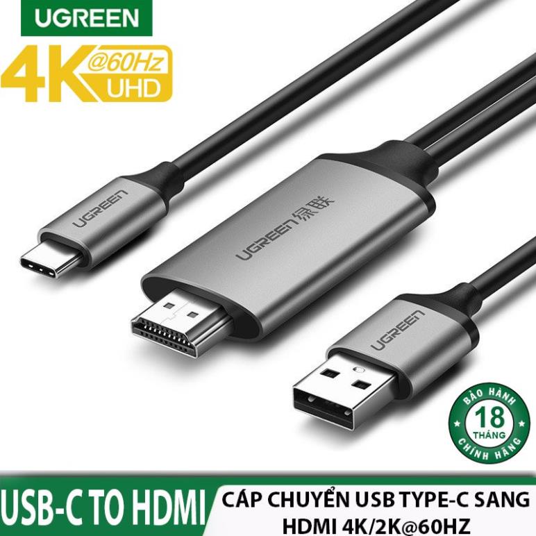 Cáp chuyển USB C sang HDMI Ugreen 50544 Chính Hãng (Support 4K@60Hz dài 1,5met)