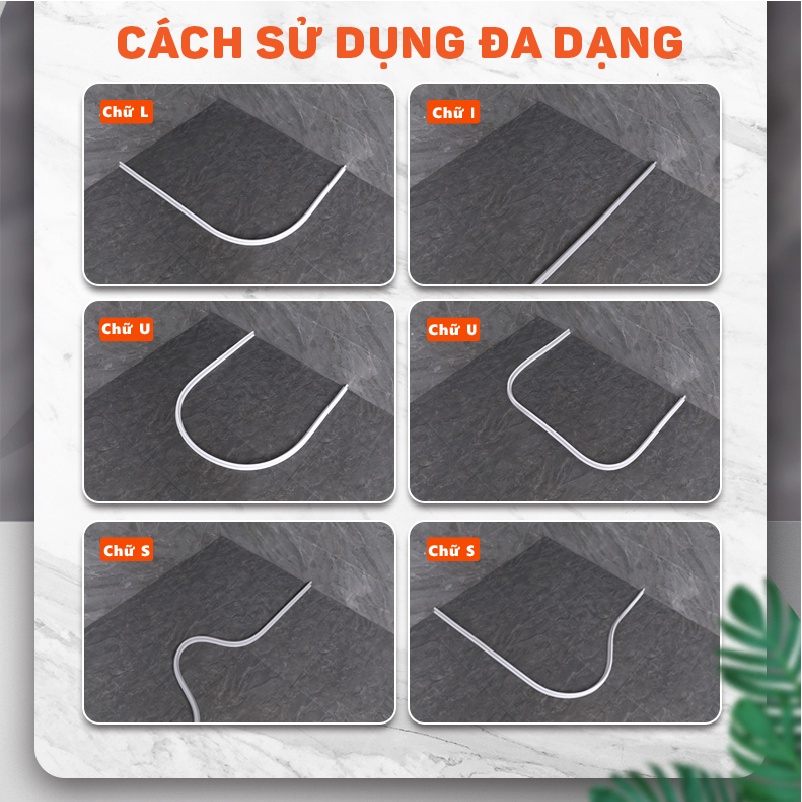 Dải chống tràn nước phòng tắm Chất silicon dùng cho bồn rửa tay, phòng giặt, phòng tắm NANORON DCN