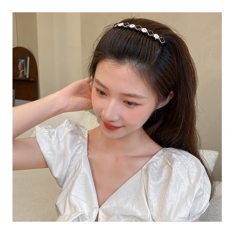 Lược Kẹp Tóc Mái Ngang Lưng Đính Ngọc Trai Nhân Tạo Gọn Gàng Cho Nữ