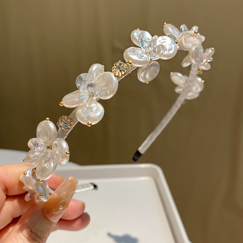 Cài Tóc Hoa Đính Ngọc Trai Thanh Lịch Phong Cách Hàn Quốc Mới