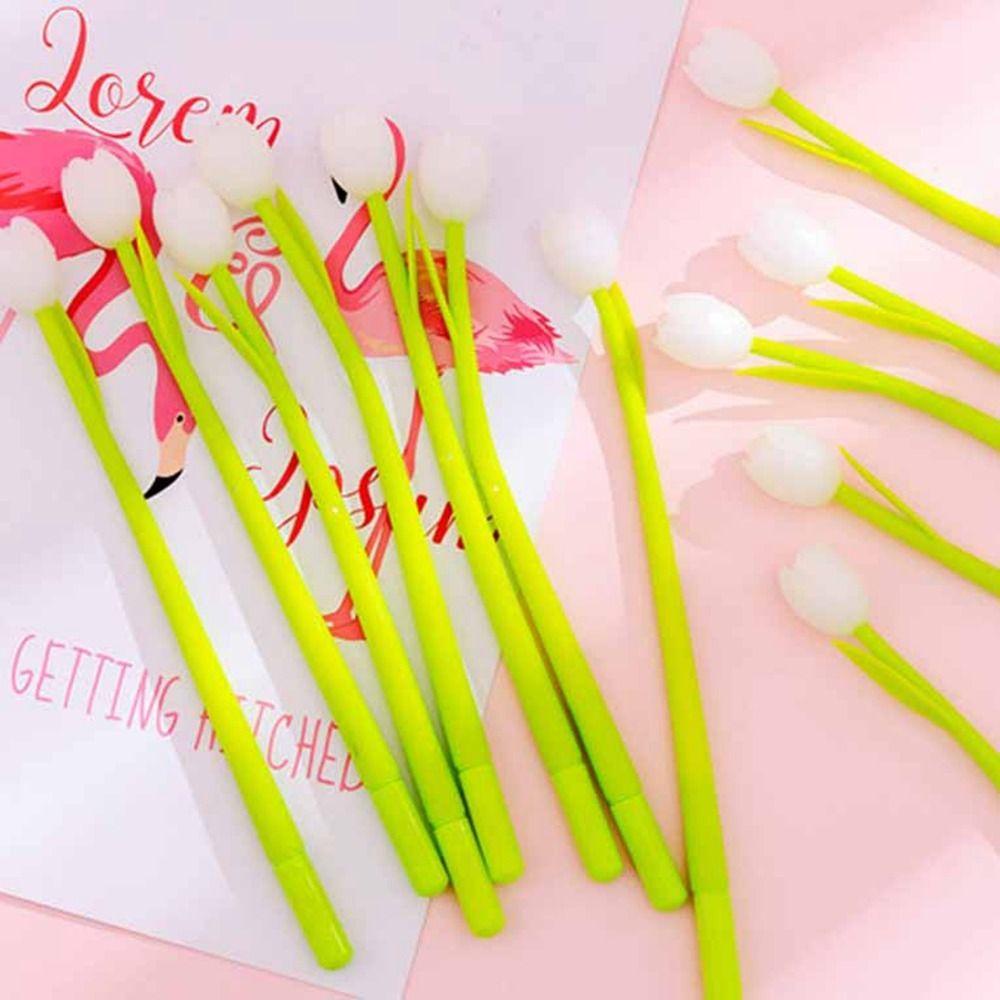 Bút Mực Gel Bằng Nhựa Nhiều Màu Sắc Tiện Dụng Cho Văn Phòng / Trẻ Em|Bút Trung Tính Hình Hoa Tulip Nhiều Màu Sắc