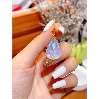 mặt dây chuyền hồ ly chúa đá moon mặt trăng kèm móc hạt chanh vàng
