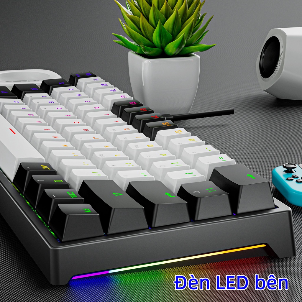 Bàn phím cơ K620 phím led RGB gọn nhẹ thích hợp chơi game, dùng văn phòng, led 12 chế độ sáng