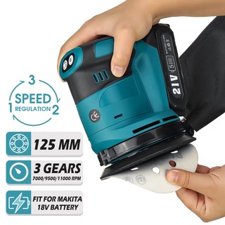 Máy mài gỗ / đánh bóng không dây 125mm 600w sử dụng pin tiện lợi