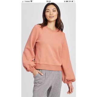 áo nỉ da cá sweater aNewDay dày nặng siêu đẹp màu trắng, cam, ghi và xanh bơ