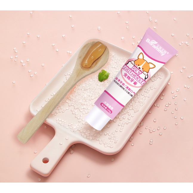 🌷BỘ KEM ĐÁNH RĂNG BORAMMY + KÈM BÀN CHẢI SILICON SIÊU MỀM BẢO VỆ NƯỚU CHO THÚ CƯNG