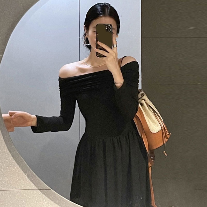 Đầm Trễ Vai Sang Chảnh Hack Dáng, Váy Thu Đông Công Sở - Ellie Dress