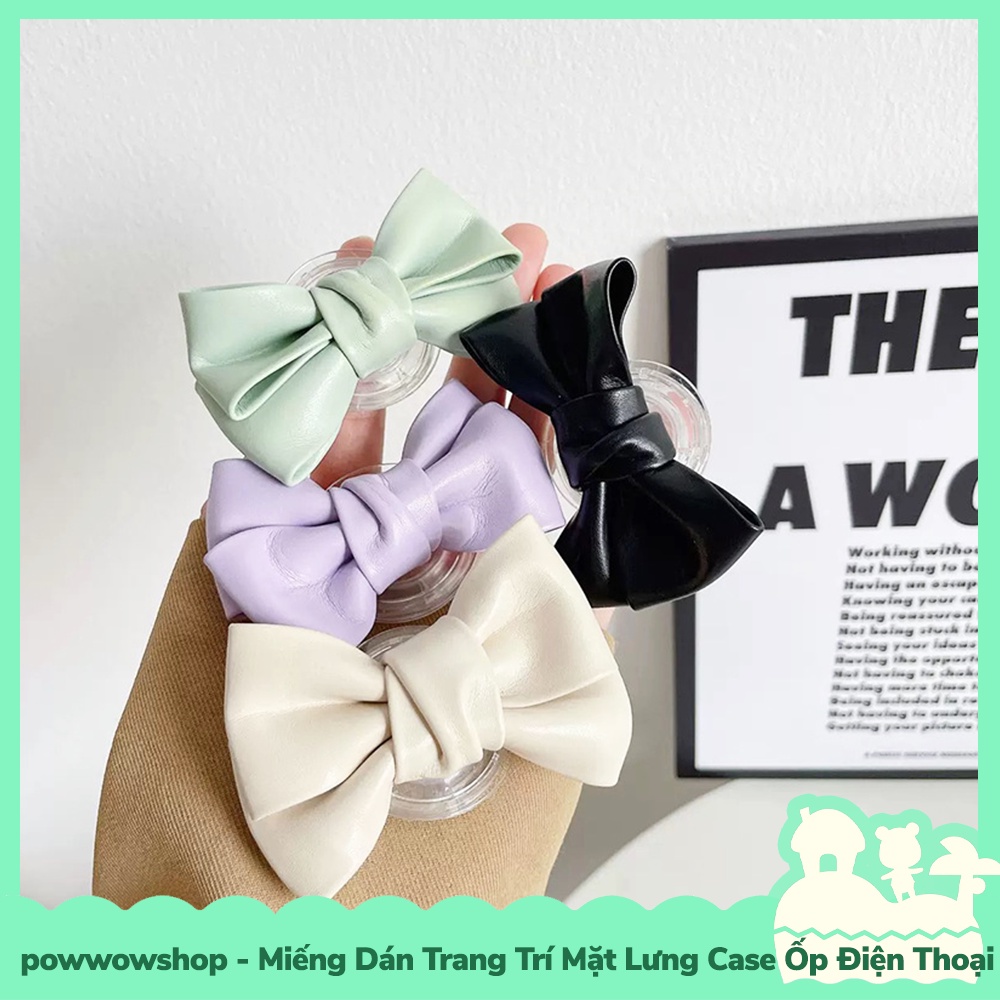 [Sẵn VN - Hỏa Tốc] Miếng Dán Da Pu Mini DIY 3M Tay Vịn Trang Trí Mặt Lưng Ốp Điện Thoại Mẫu Hình Nơ Ribbon Tinh Tế
