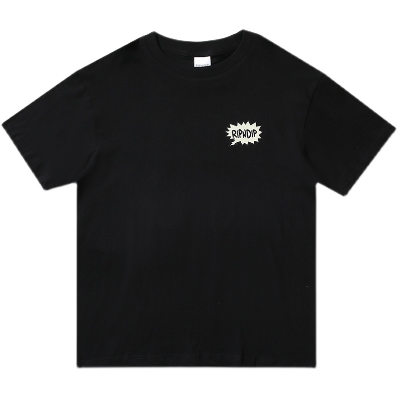 Áo Thun Cặp Tay Ngắn In Hình Mèo RIPNDIP Giá Rẻ Và Chữ FRUSTRATION Be a Grimace Hoạt Hình Dành Cho Nam Nữ