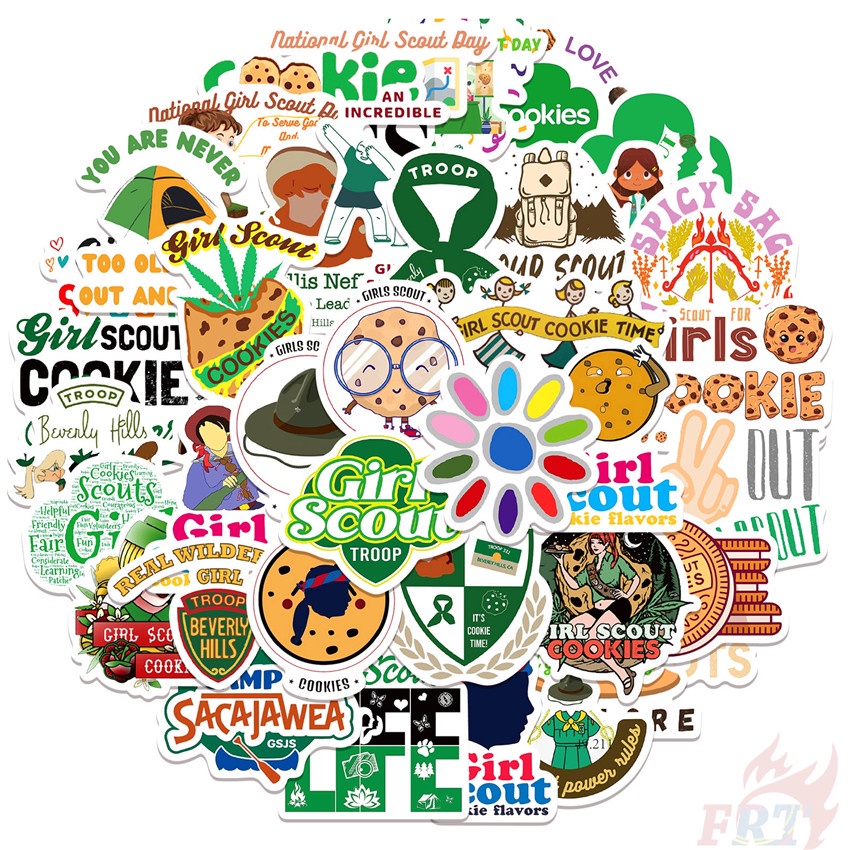 ❉ Hình Dán Cô Gái Scout Series 01 ❉ Bộ 50 Sticker Chống Thấm Nước Họa Tiết Doodle Hợp Thời Trang