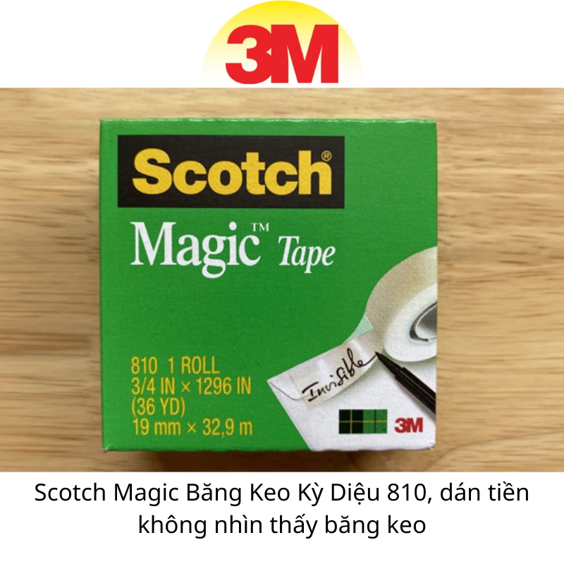 Scotch Magic Băng Keo Kỳ Diệu 810 19mmx32,9m, là loại băng keo mờ dán tiền không nhìn thấy băng keo 70016031976 HIBUSHOP