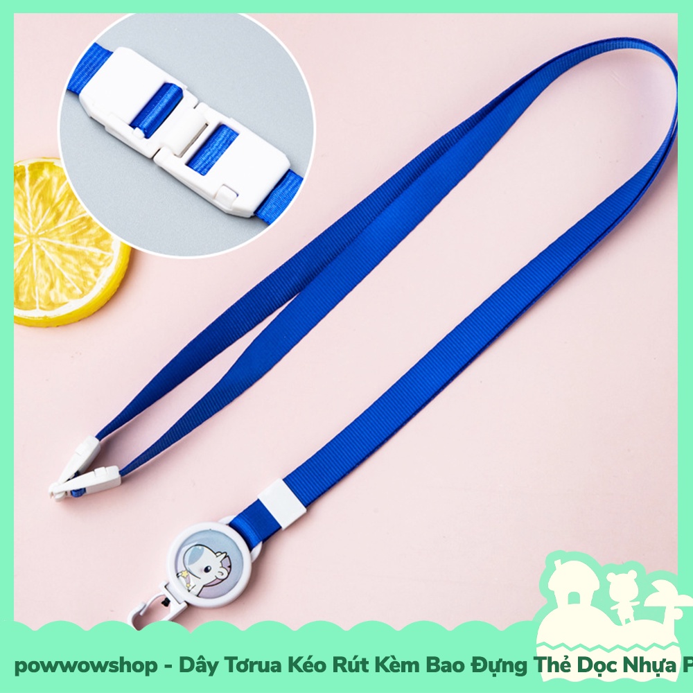 [Sẵn VN - Hỏa Tốc] Dây Vải Tơrua Kéo Rút Kèm Bao Đựng Thẻ Nhân Viên Dọc Nhựa PC Phong Cách Unicorn Color B&amp;G