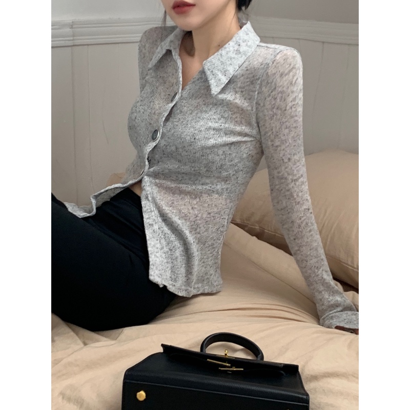 ZHELIHANGFEI Áo Cardigan Dệt Kim Tay Dài Chống Nắng Ôm Eo Quyến Rũ Cho Nữ