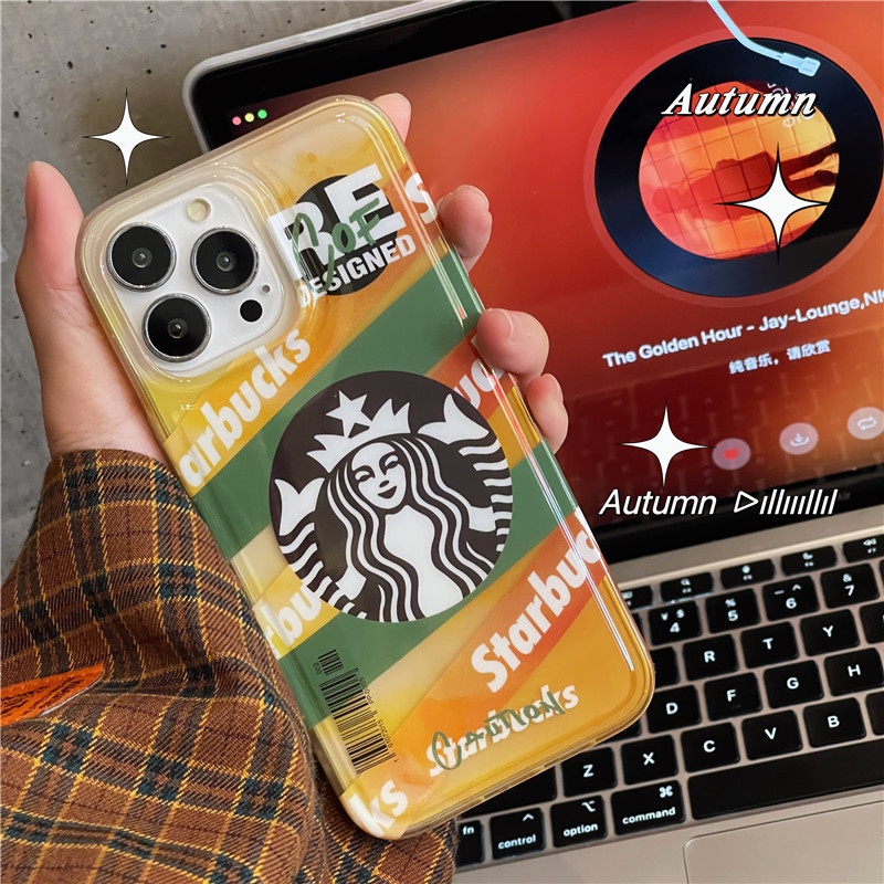 Hoạt Hình Ốp Điện Thoại Mềm Trong Suốt Hình starbucks Cho iphone15 15pro 15promax 14promax 14 14pro 13 13pro 13pm 12 12p 11