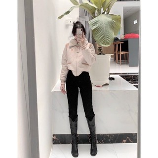 Áo khoác phao lót lông nữ