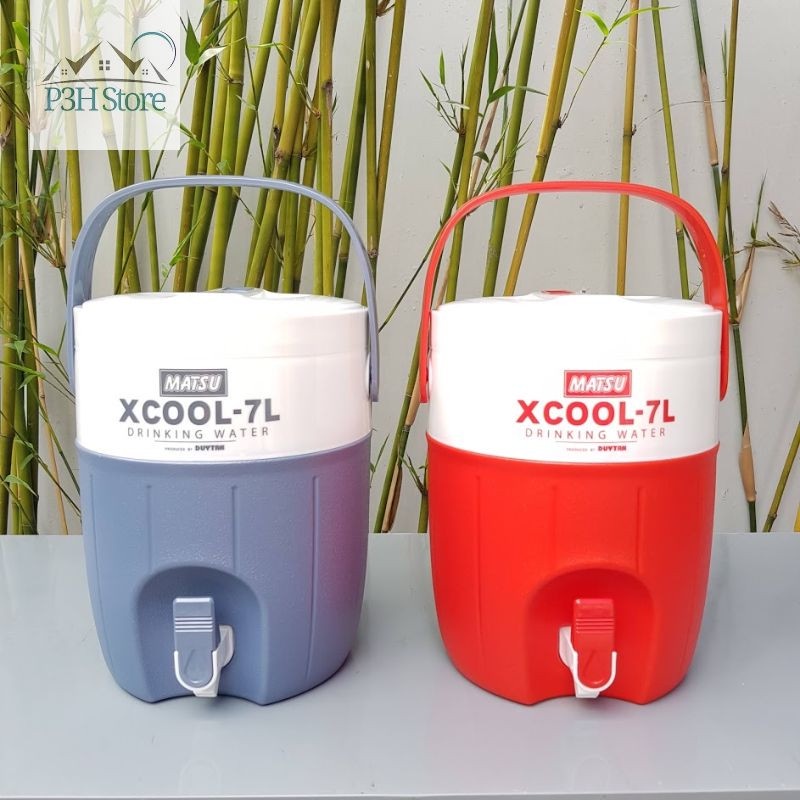 (Giữ Lạnh 2-3 Ngày) Thùng Đá Matsu XCool Du Lịch Có Vòi Cao Cấp Việt Nhật dung tích 7L. Chất Liệu Nhựa An Toàn, Cứng Cáp