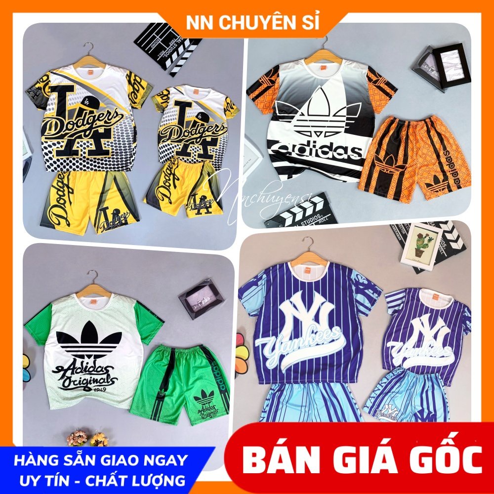 Đồ bộ thun QUẦN ĐÙI bé trai bé gái size đến 70kg chất thun mềm mát in họa tiết thương hiệu dễ thương DBRBD FULL SIZE