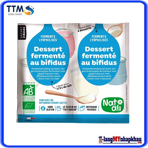 Men làm sữa chua hữu cơ bổ sung lợi khuẩn Natali 2x6g