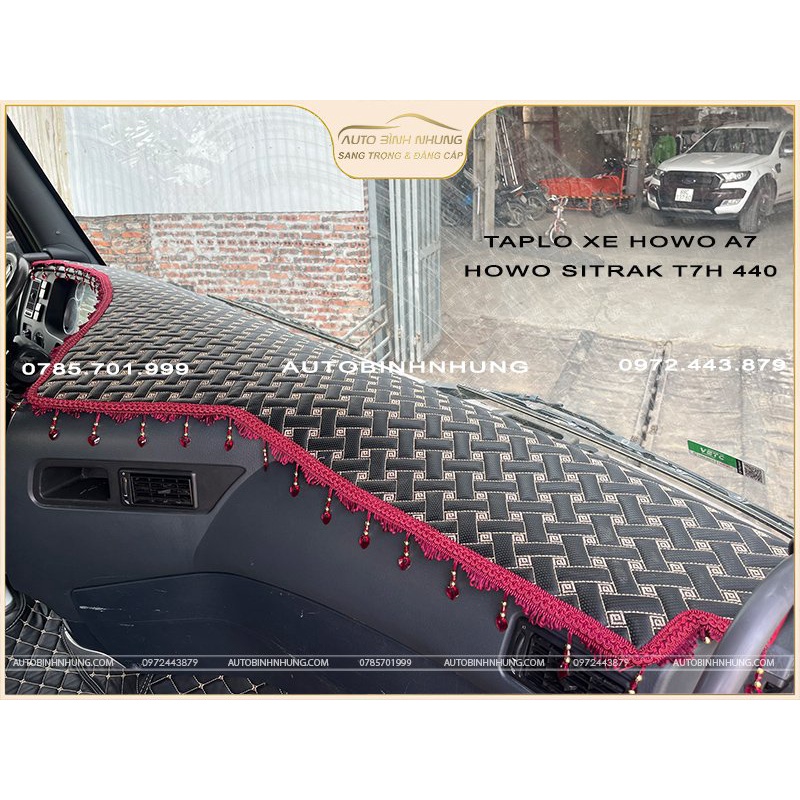 Thảm Taplo xe Howo A7 375,420, Howo sitrak T7H 440...