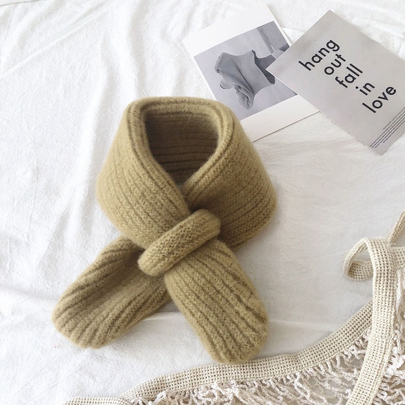 Khăn Len Choàng Cổ Dày Dặn Mềm Mại Co Giãn Chống Gió Giữ Ấm Mùa Thu Đông Cho Bé