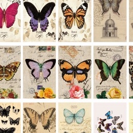 Set 60 Miếng Dán Bằng Giấy Phong Cách Vintage Trang Trí Sổ Tay DIY