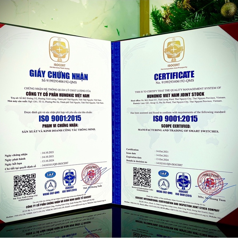 Công Tắc Điều Khiển Từ Xa Qua Điện Thoại Hunonic Lahu 4 kênh│Công tắc thông minh kết nối Wifi│ Hàng Việt| Văn Long