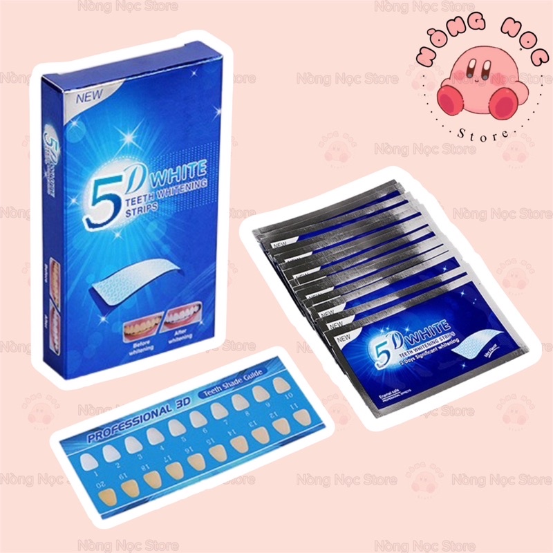 Miếng Dán Trắng Răng 5D White Teeth Whitening Cao Cấp, Trắng Răng Bật Tông Không Đau, Không Ê Buốt