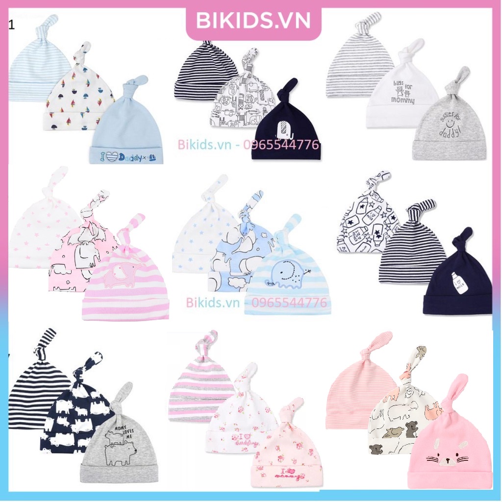 Mũ sơ sinh set 3c Momcare cho bé 0-6M