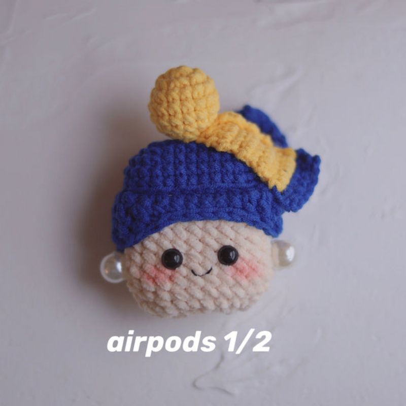 Vỏ ốp airpod 1/2/3/pro/pro4 hình cô gái handmade.