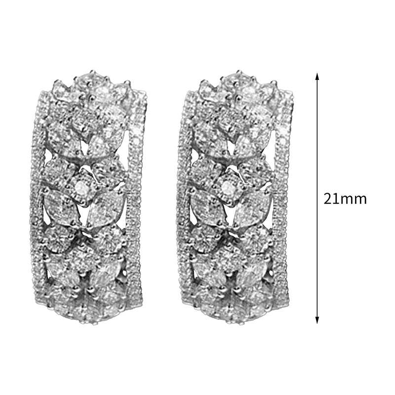 Bông Tai Mạ VàNg 18k HìNh Chữ NhậT ĐíNh Đá 925