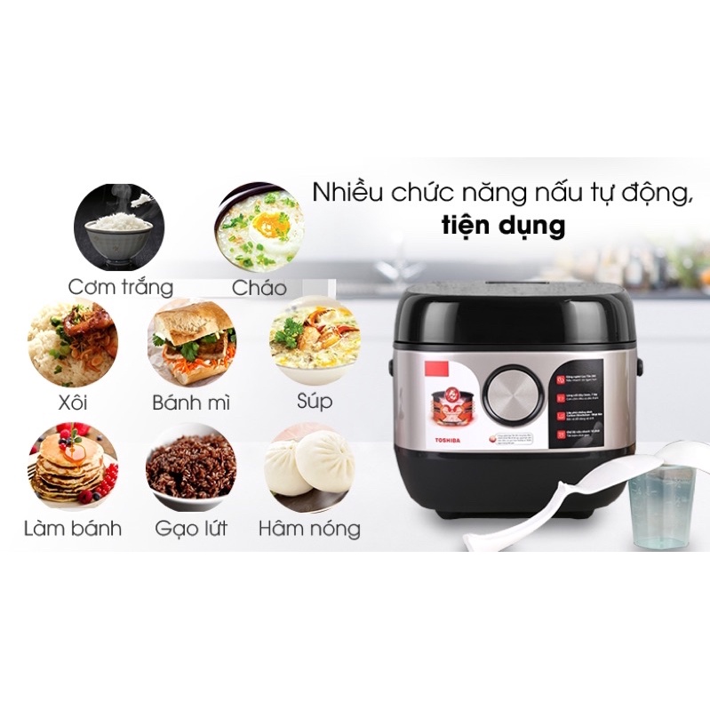 Nồi cơm cao tần Toshiba 1.8 lít RC-18IX1PV Hàng chính hãng-bảo hành 12 tháng số người ăn 4-8 người