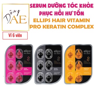 Serum Dưỡng Tóc Ellips Keratin Hair Vitamin Pro Keratin Phục Hồi Hư Tổn - Vỉ 6 Viên