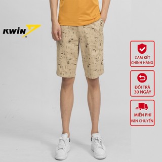 Quần short kaki nam Kwin thiết kế basic với họa tiết toán học ấn tượng cuốn hút KSO006S9