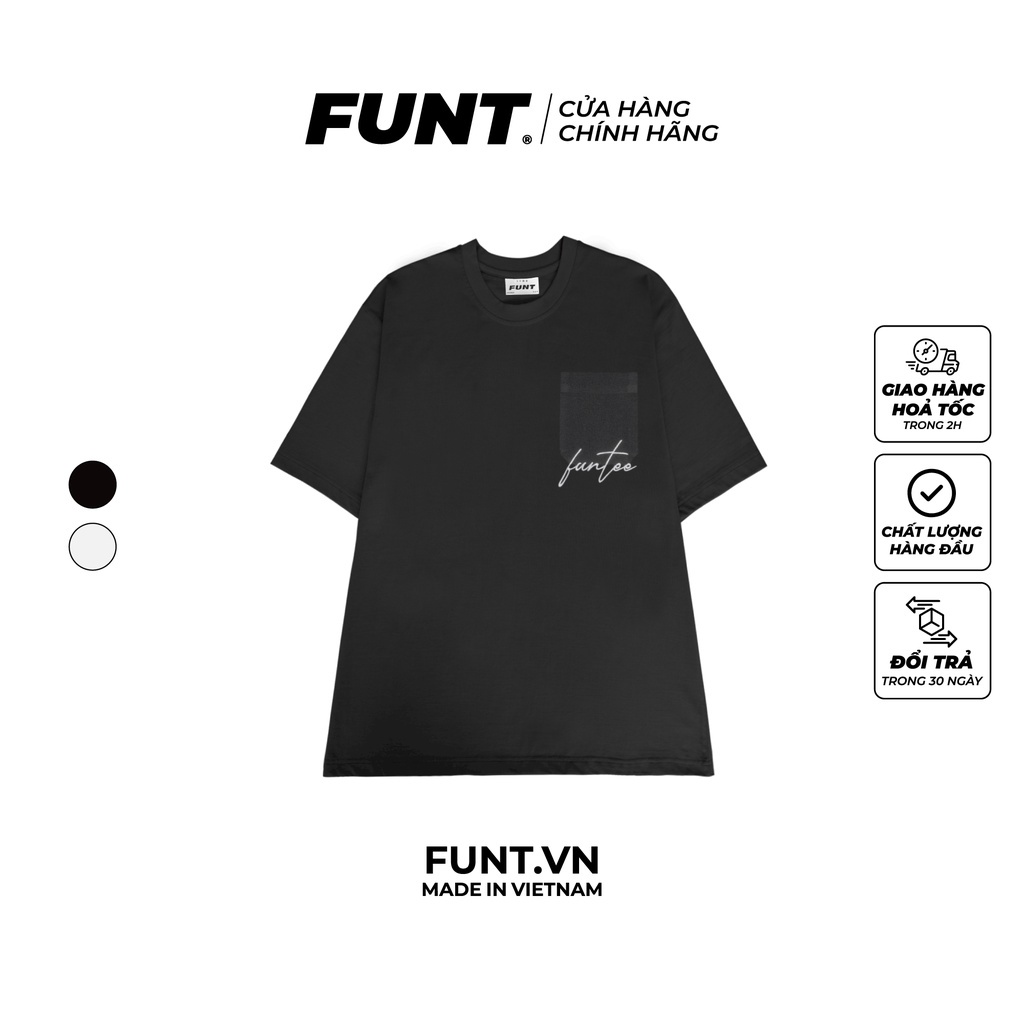 Áo Thun Unisex Tay Lỡ FUNT Basic Pocket Tee 100% Cotton Thoáng Mát, Co Giãn