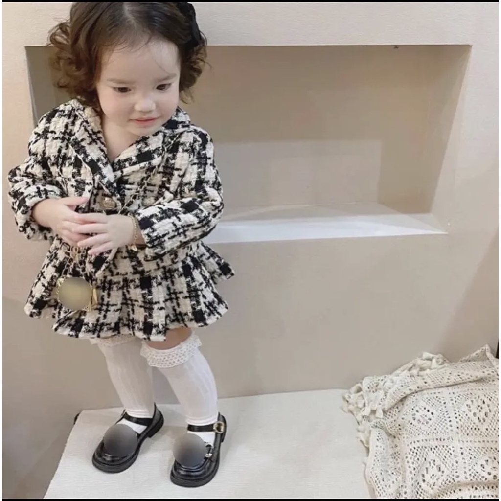 Set vest dạ kẻ (ảnh thật) kèm chân váy Hà Thủy Store size 10-22kg