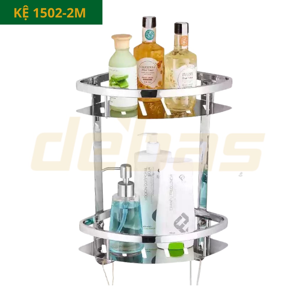 Kệ đựng đồ nhà tắm cao cấp inox sus304 kệ thẳng nhà tắm gắn tường có móc treo đồ Debas 1502M 1503M 1504M