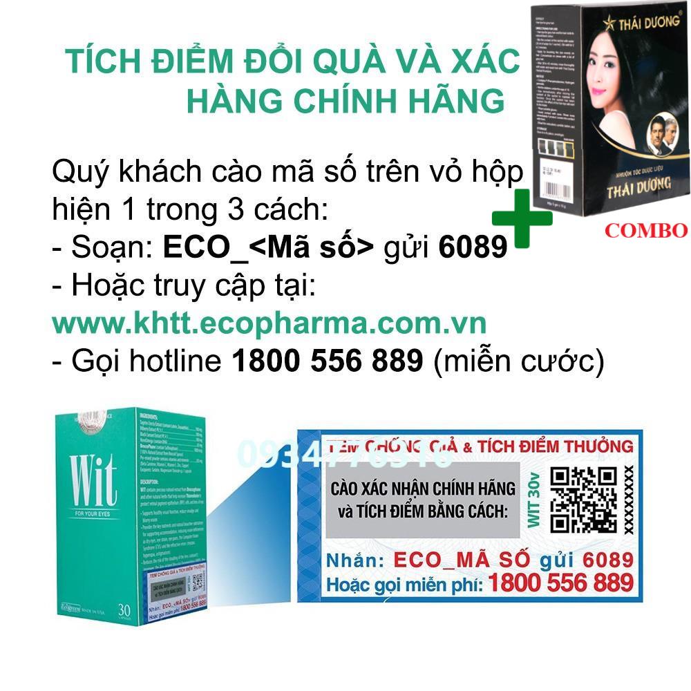 Combo Gội Là Đen Thái Dương+ Viên uống WIT bổ mắt (15 viên)