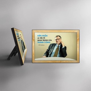 Tranh trích dẫn Bill Gates "Kiên nhẫn là yếu tố quan trọng của thành công" WB123